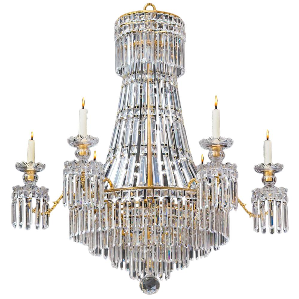 Classic Regency Chandelier of Tent and Waterfall Design