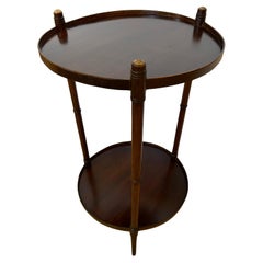Classic Regency Mahogany Small Round Two Tier End Table