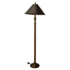 Classic Ribbed Brass Floor Lamp w/ Shade