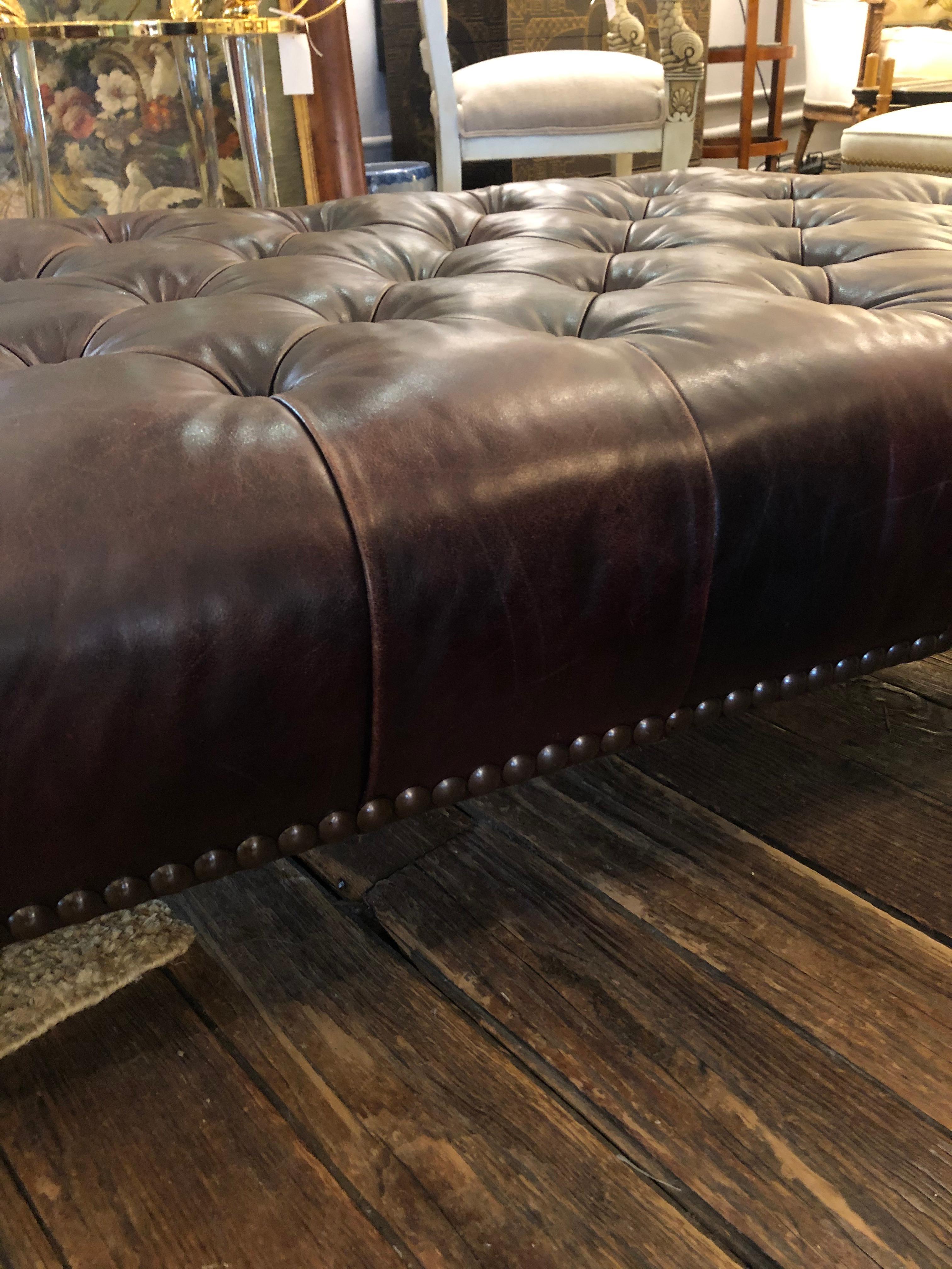 leather chesterfield ottoman
