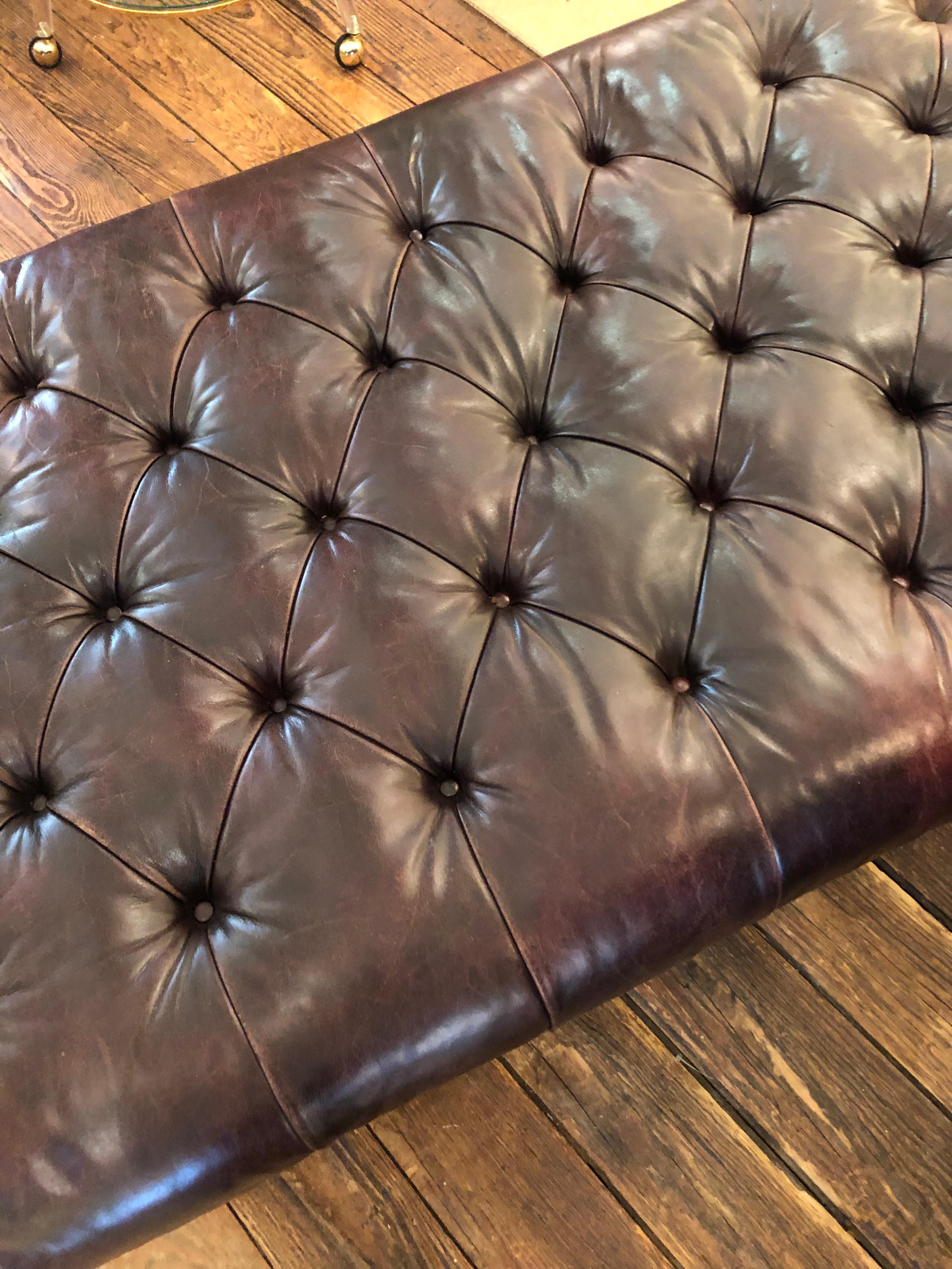 chesterfield ottoman leather