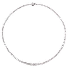 10.42ct Diamond Classic Riviera Necklace in 18K White Gold