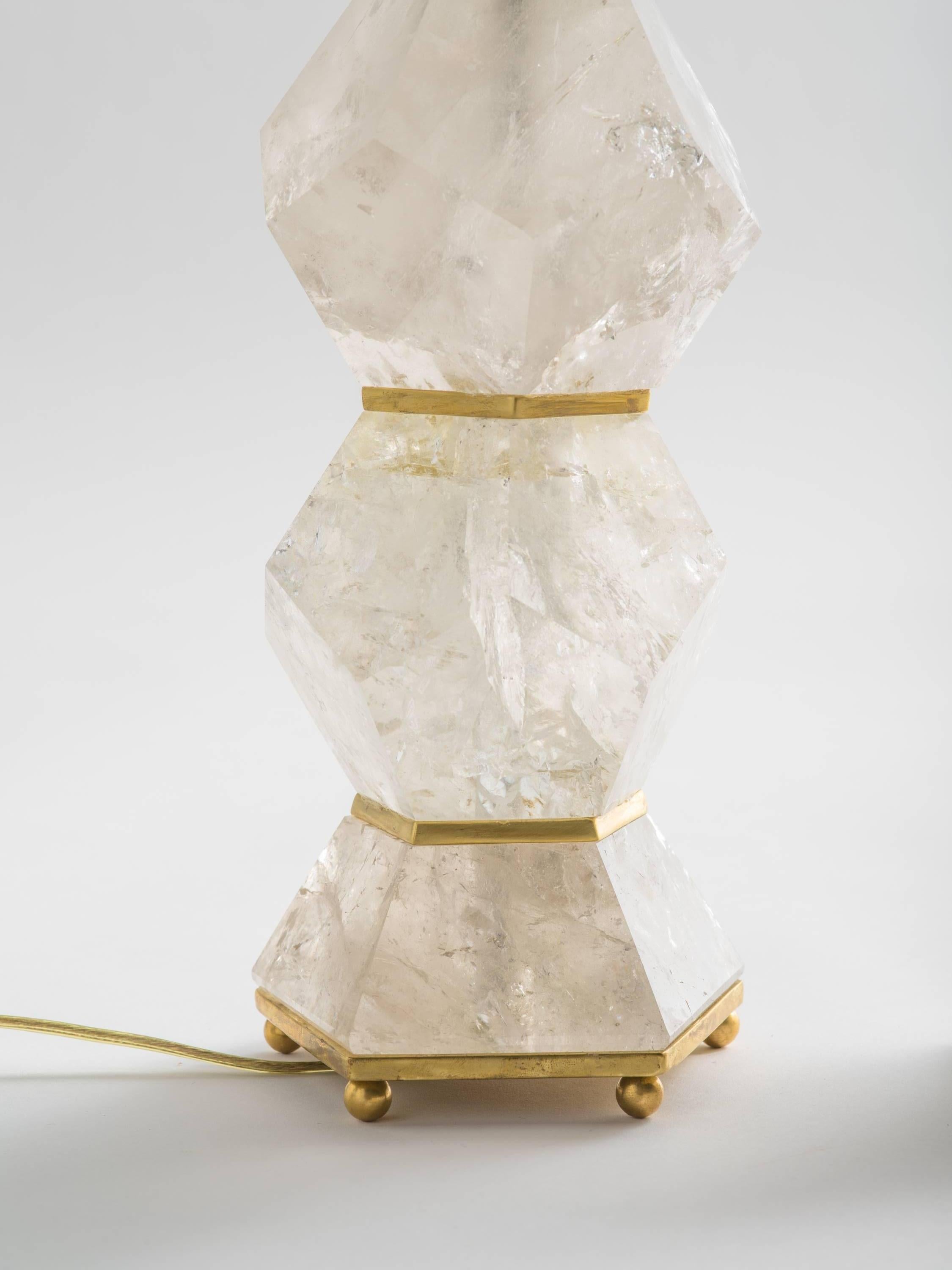 Mid-Century Modern Classic Rock Crystal Quartz Lamps - 