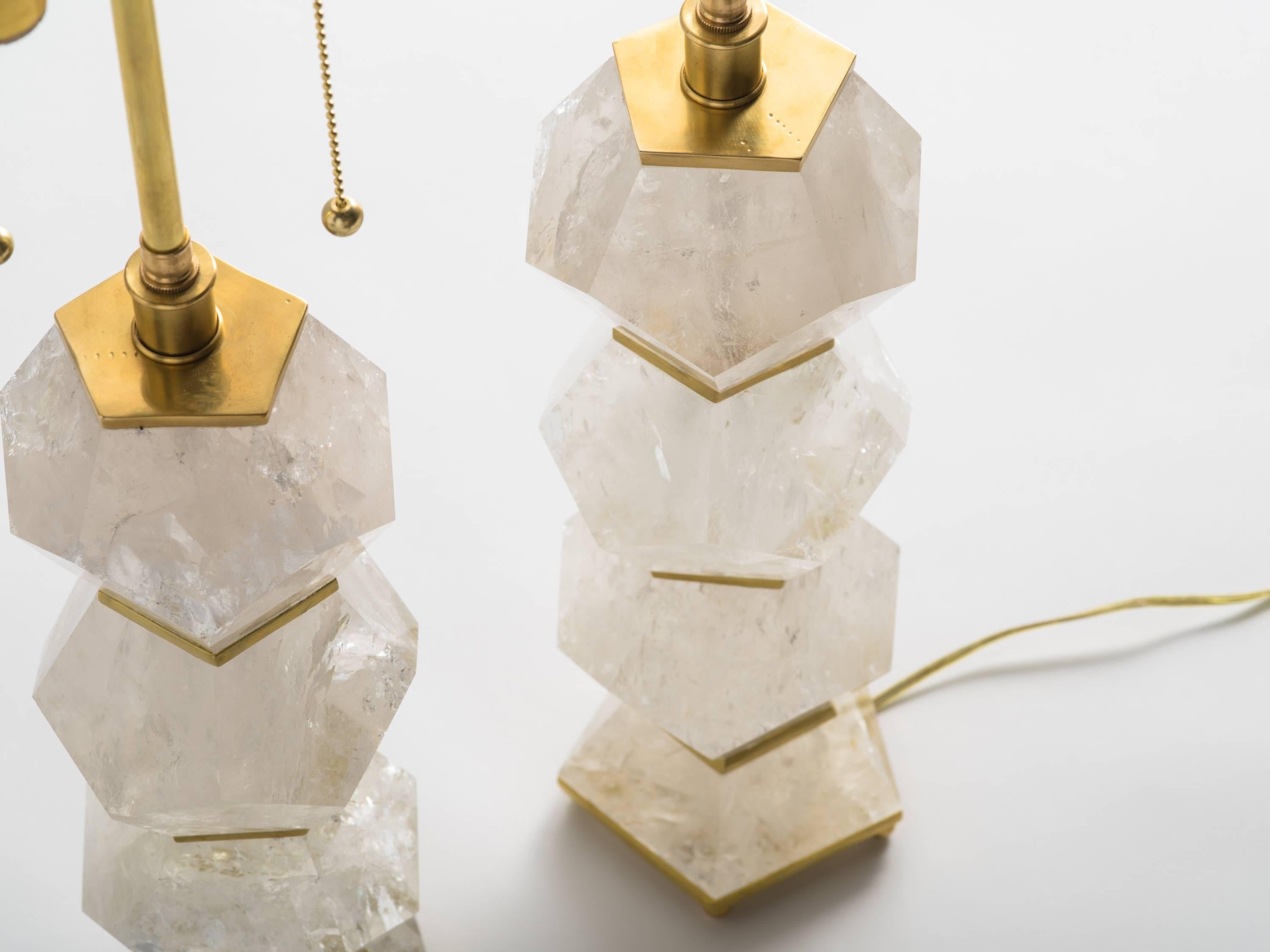 Hand-Crafted Classic Rock Crystal Quartz Lamps - 