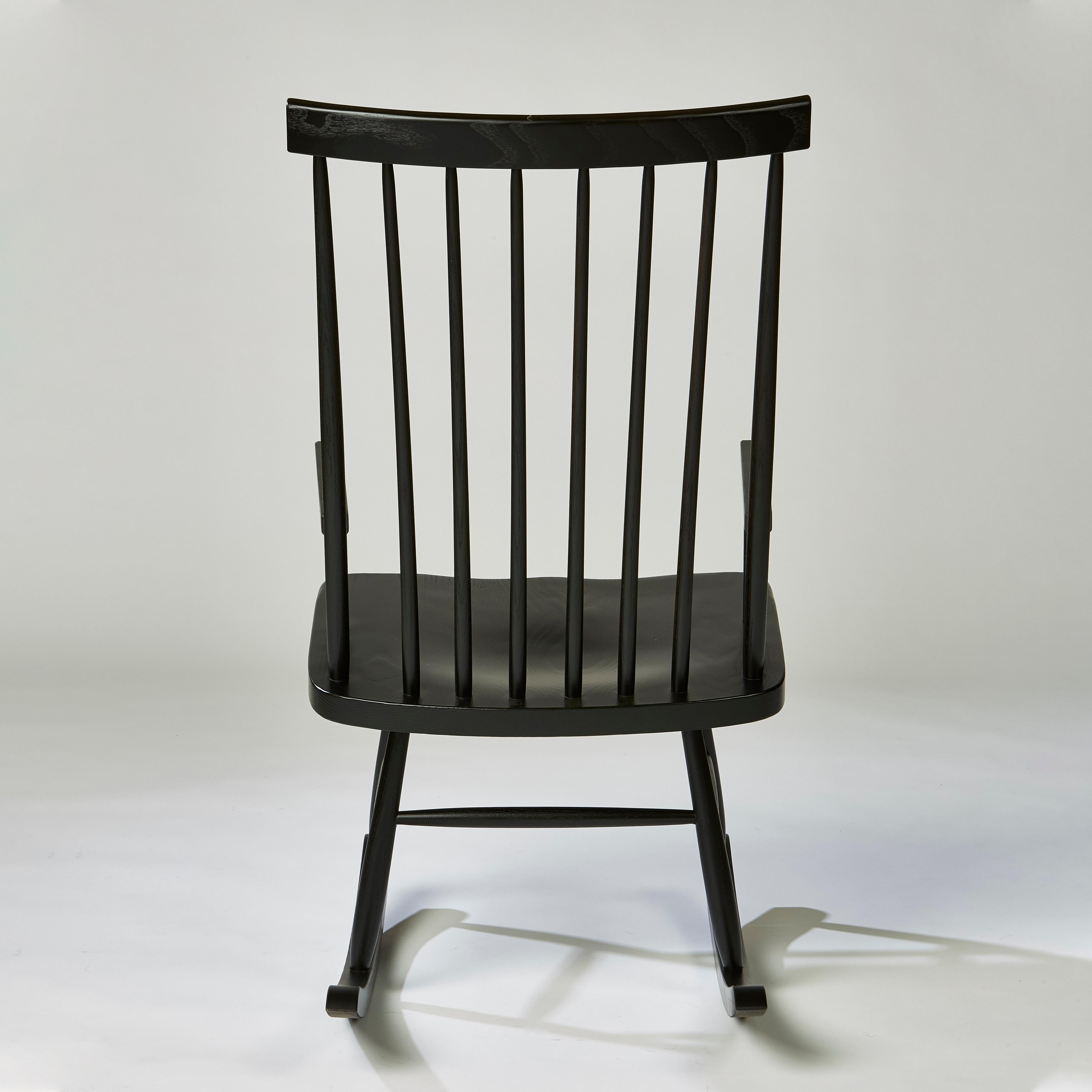 Classic Rocking Chair in Ebonized Ash by Mel Smilow In New Condition For Sale In New York, NY