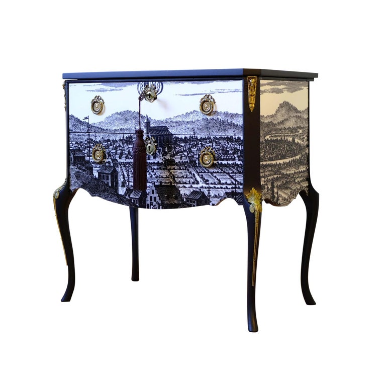 Classic Rococo Style Chests with 17th Century Style Print For Sale at ...