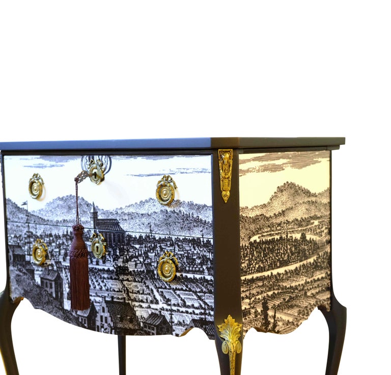Classic Rococo Style Chests with 17th Century Style Print For Sale at ...