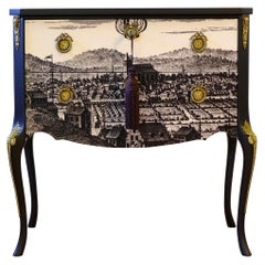 Vintage Classic Rococo Style Chests with 17th Century Style Print