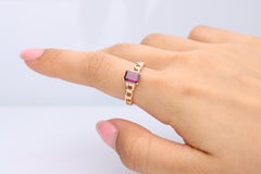 Classic Rodholite with Diamond Accents 14k Yellow Gold Ring For Women/Girls