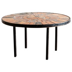 Classic Roger Capron Coffee Table with Garrigue Tiles, France, 1960s