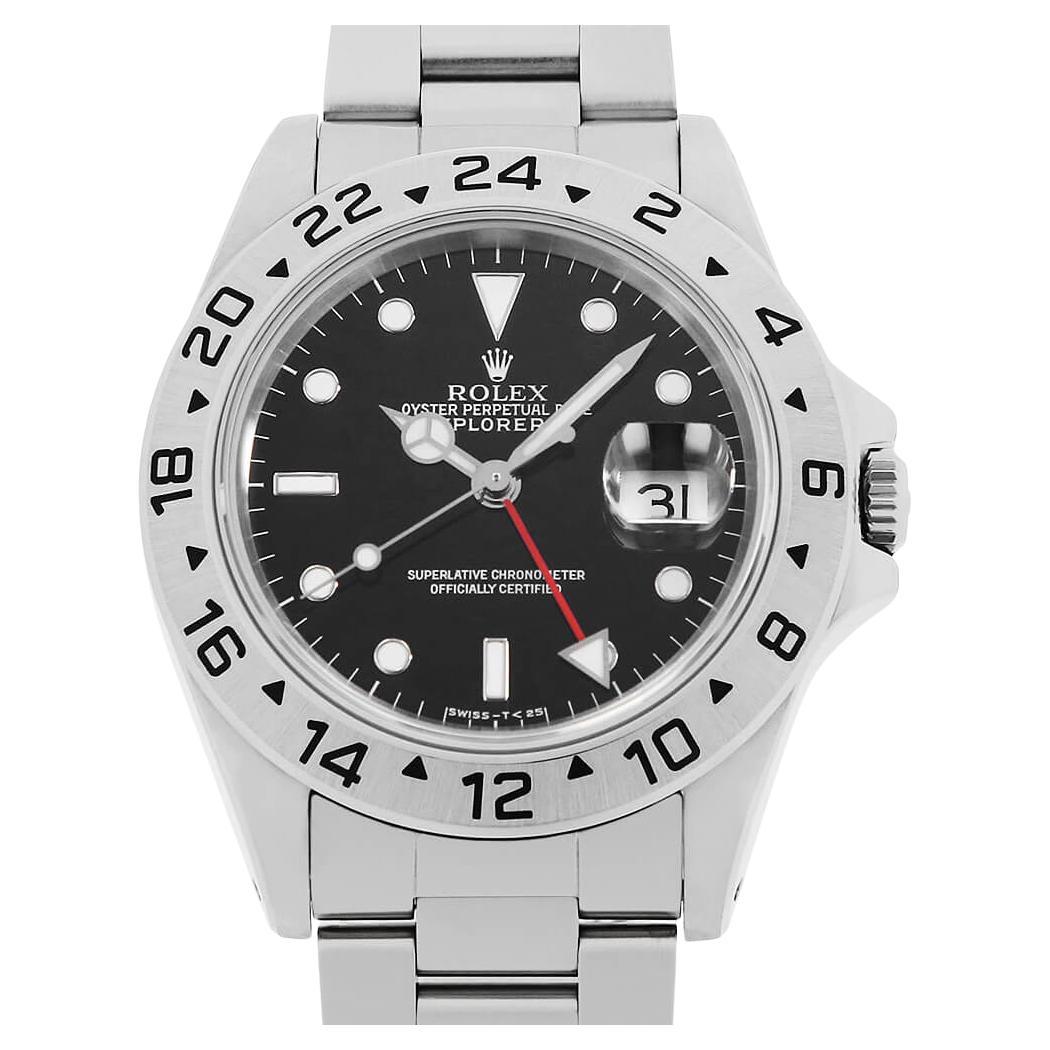 Classic Rolex Explorer II 16570 Black Tritium Men's Watch with Single Buckle 