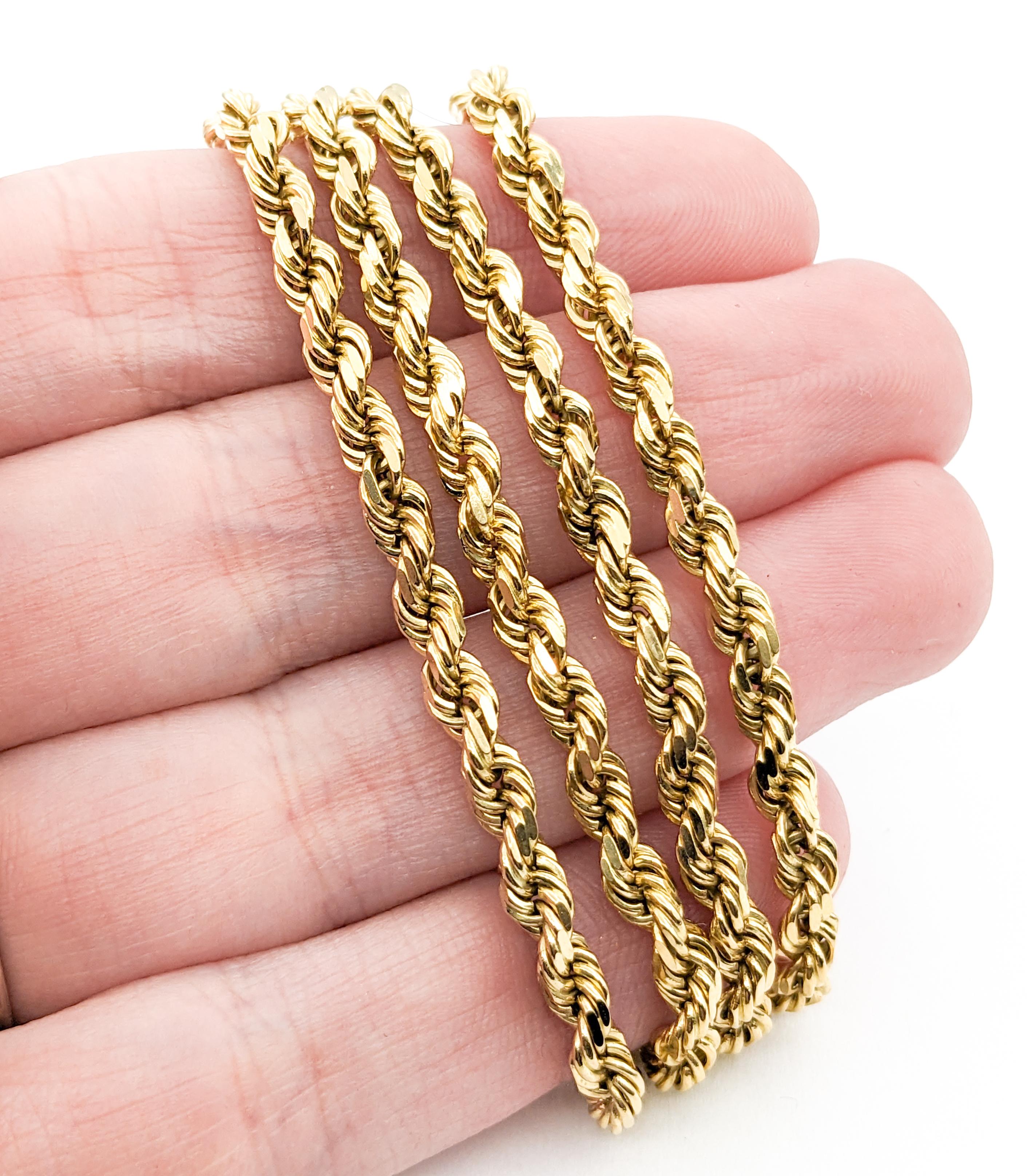 Contemporary Classic Rope Design Necklace In Yellow Gold For Sale