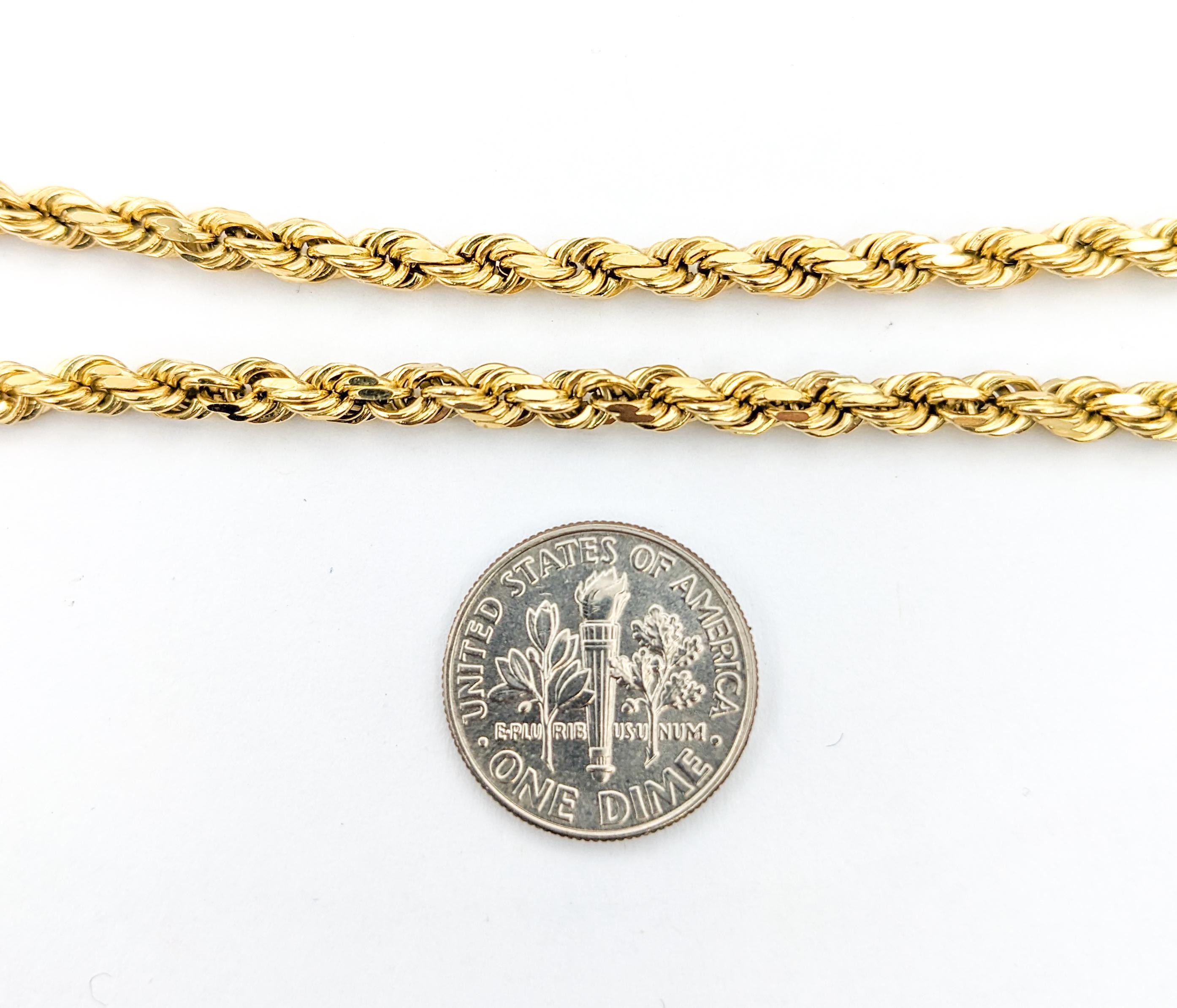 Classic Rope Design Necklace In Yellow Gold For Sale 2