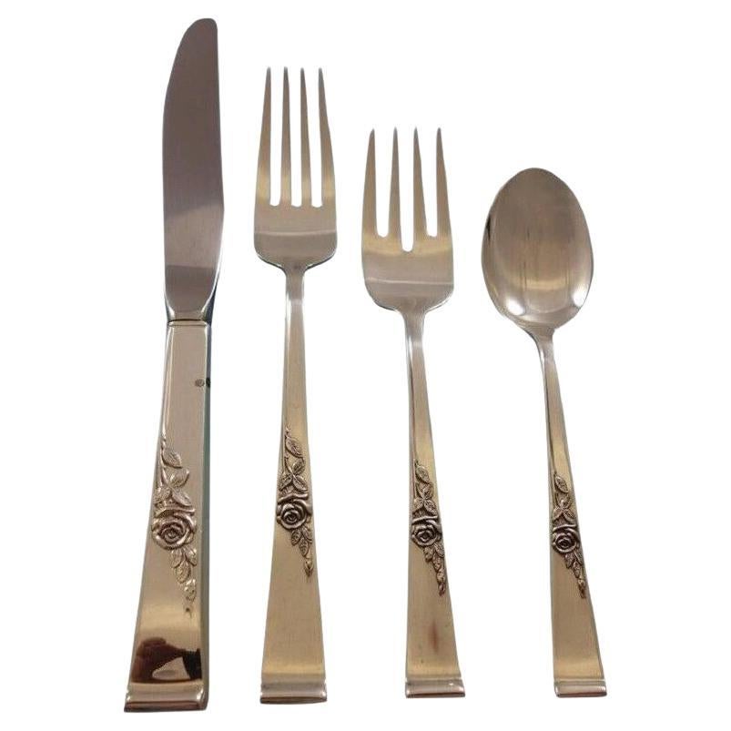 Classic Rose by Reed and Barton Sterling Silver Flatware Set 8 Service 42 pcs For Sale