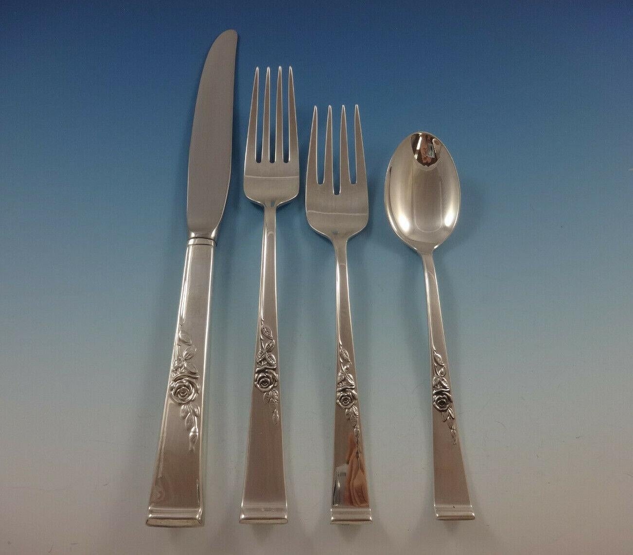 Juego de Cubiertos de Plata de Ley Classic Rose by Reed & Barton 12 Servicios 77 Piezas en venta 3