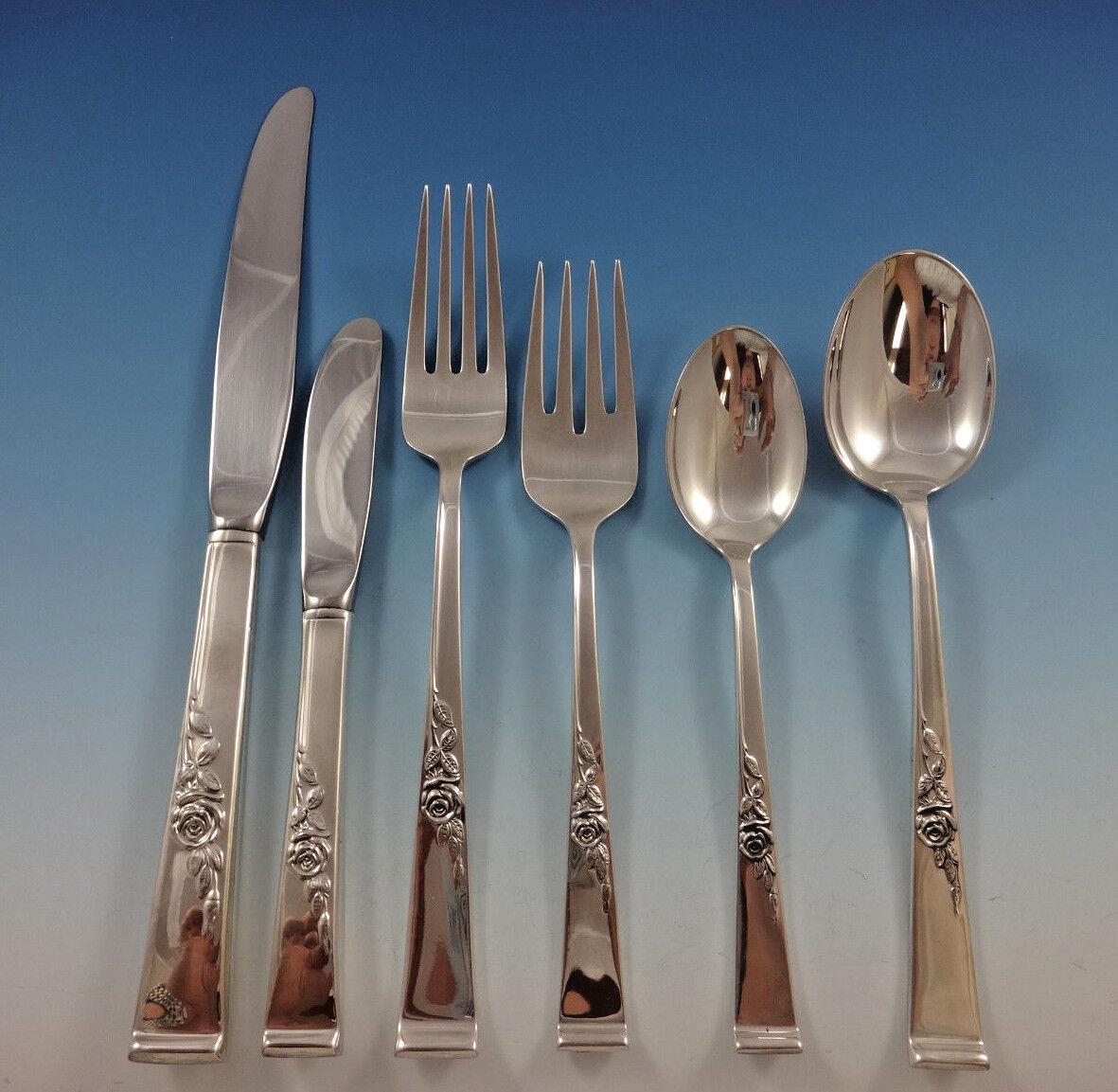 Juego de Cubiertos de Plata de Ley Classic Rose by Reed & Barton 12 Servicios 77 Piezas en venta 4