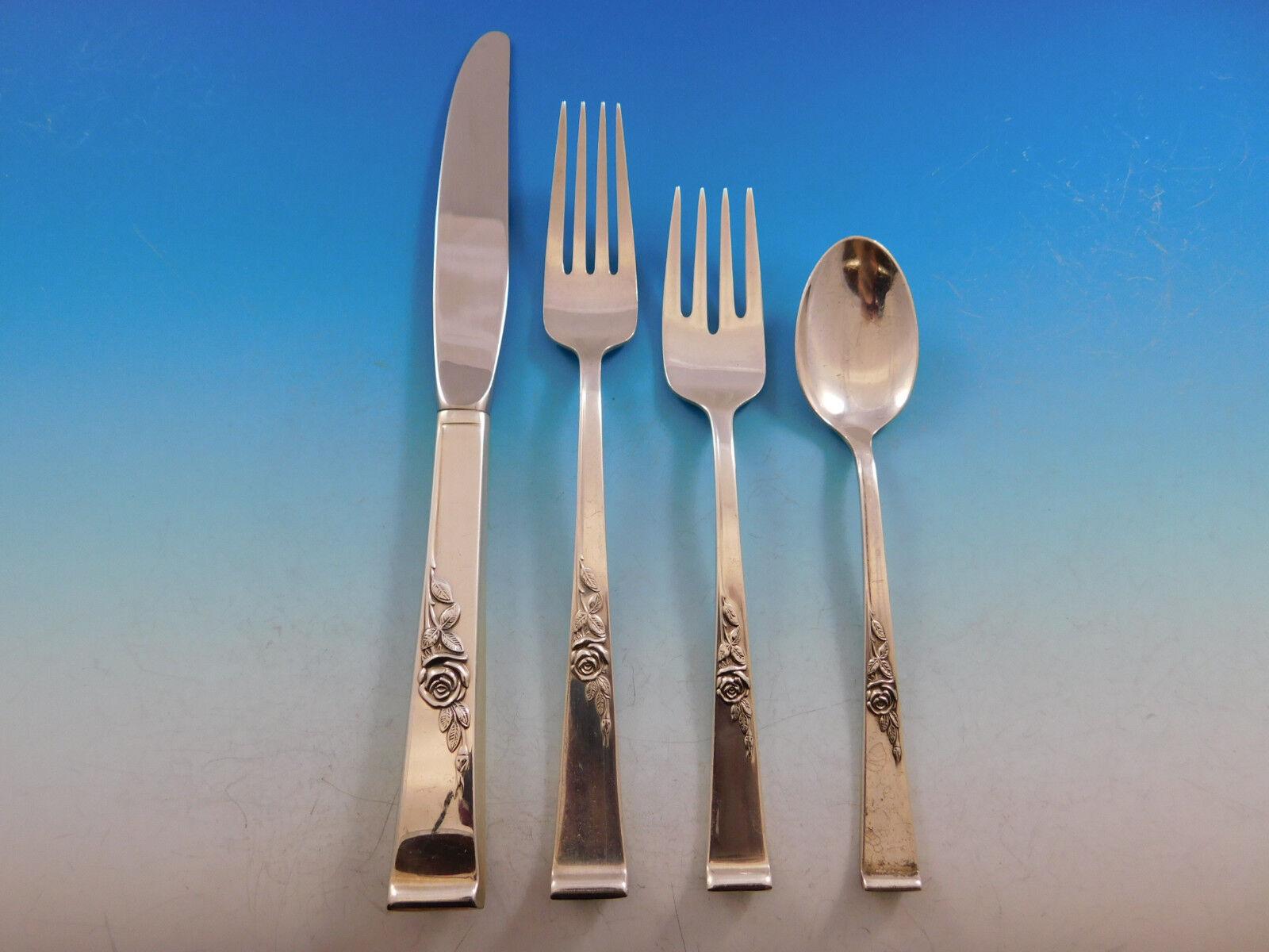 Classic Rose by Reed & Barton Sterling Silver Flatware Set 8 Service 45 Pieces For Sale 2