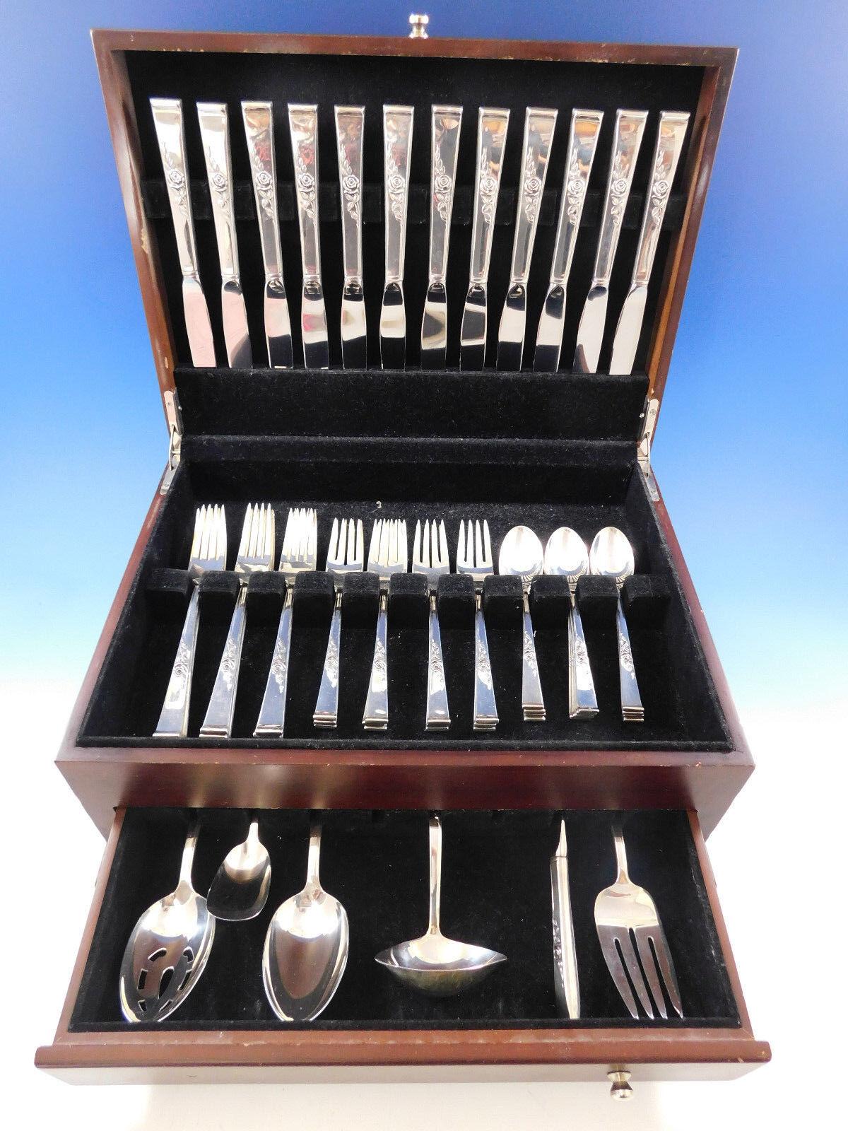 Ensemble de couverts en argent sterling Classic Rose par Reed & Barton pour 12 personnes 54 pièces en vente 3