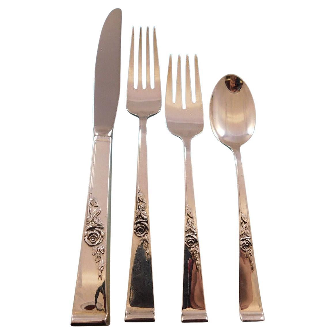 Classic Rose by Reed & Barton Juego de Cubiertos de Plata de Ley para 12 Servicio 54 piezas
