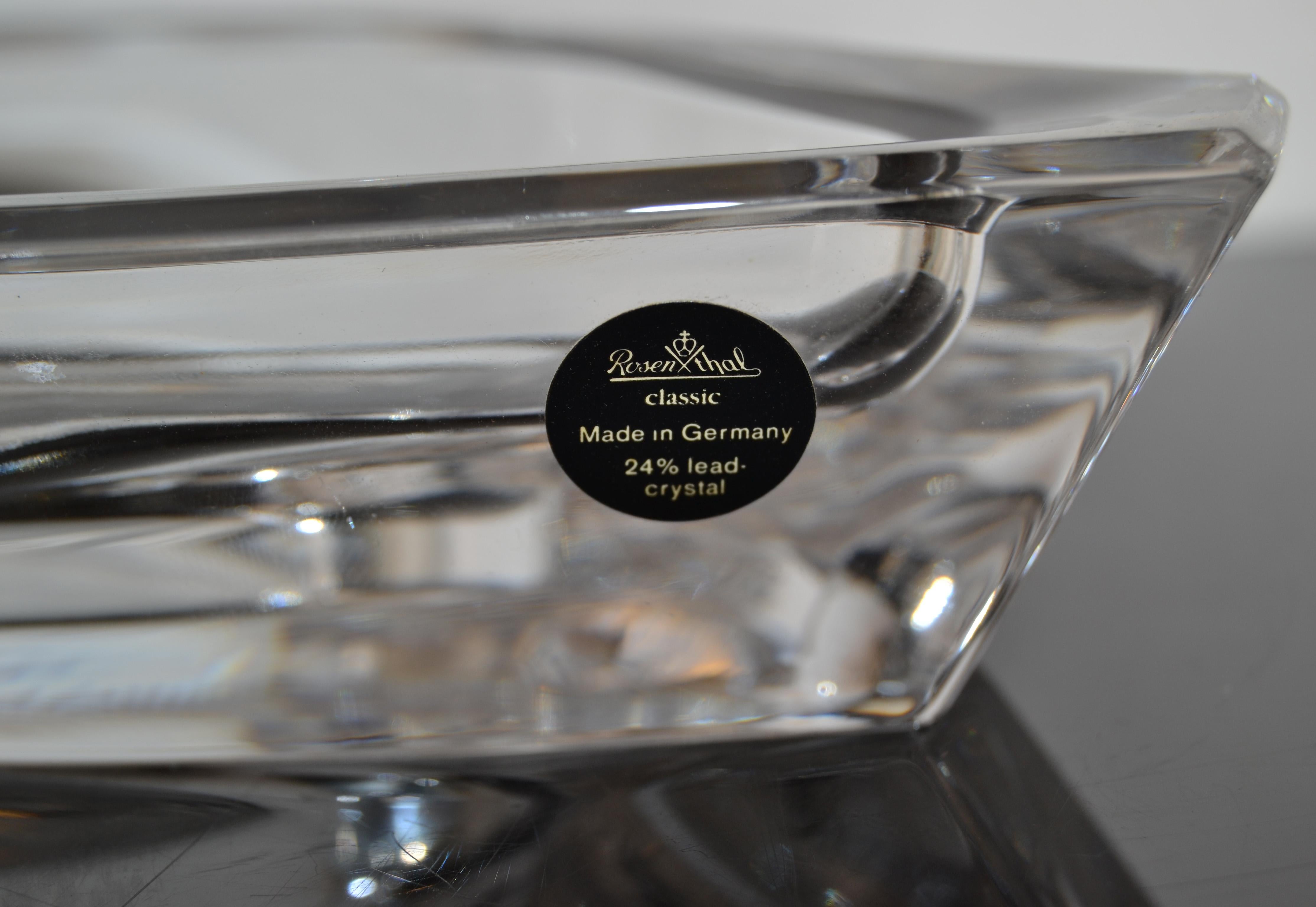 Klassischer Rosenthal Horizon-Kerzenhalter aus Bleikristallglas mit Ablageschale im Angebot 1