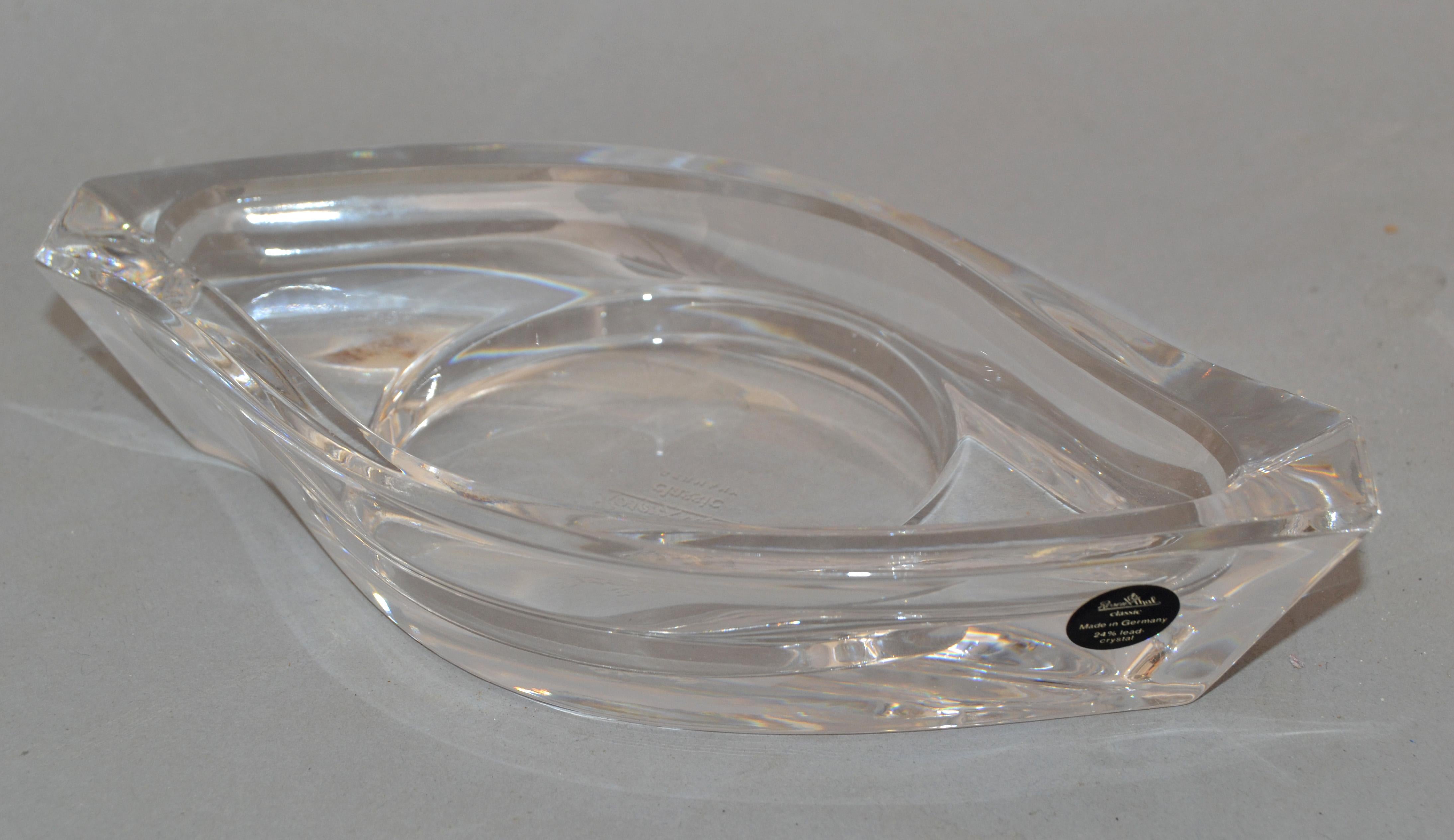 Klassischer Rosenthal Horizon-Kerzenhalter aus Bleikristallglas mit Ablageschale (Space Age) im Angebot