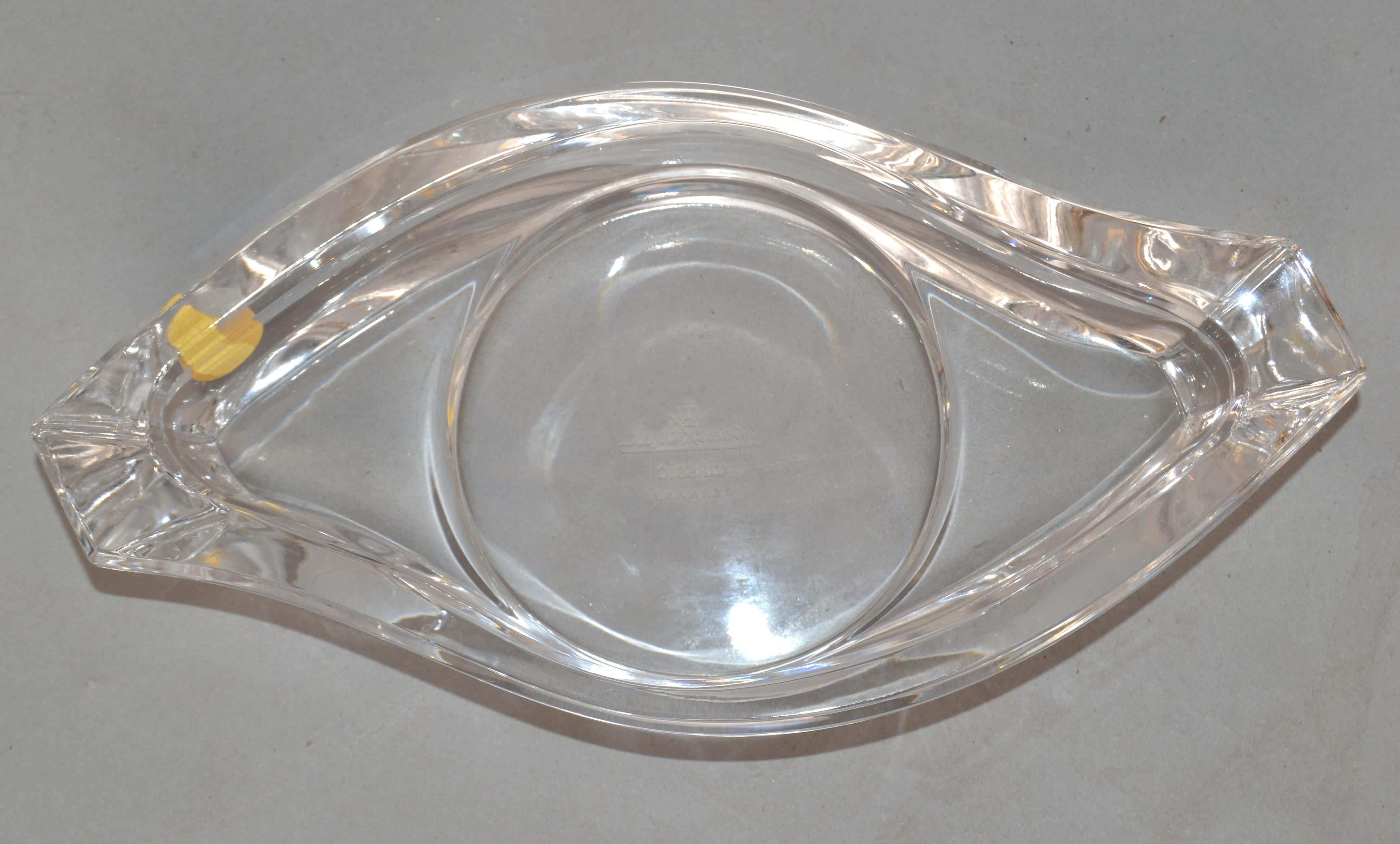 German Classic Rosenthal Horizon Lead Crystal Glass Candle Holder Catchall Vide Poche For Sale