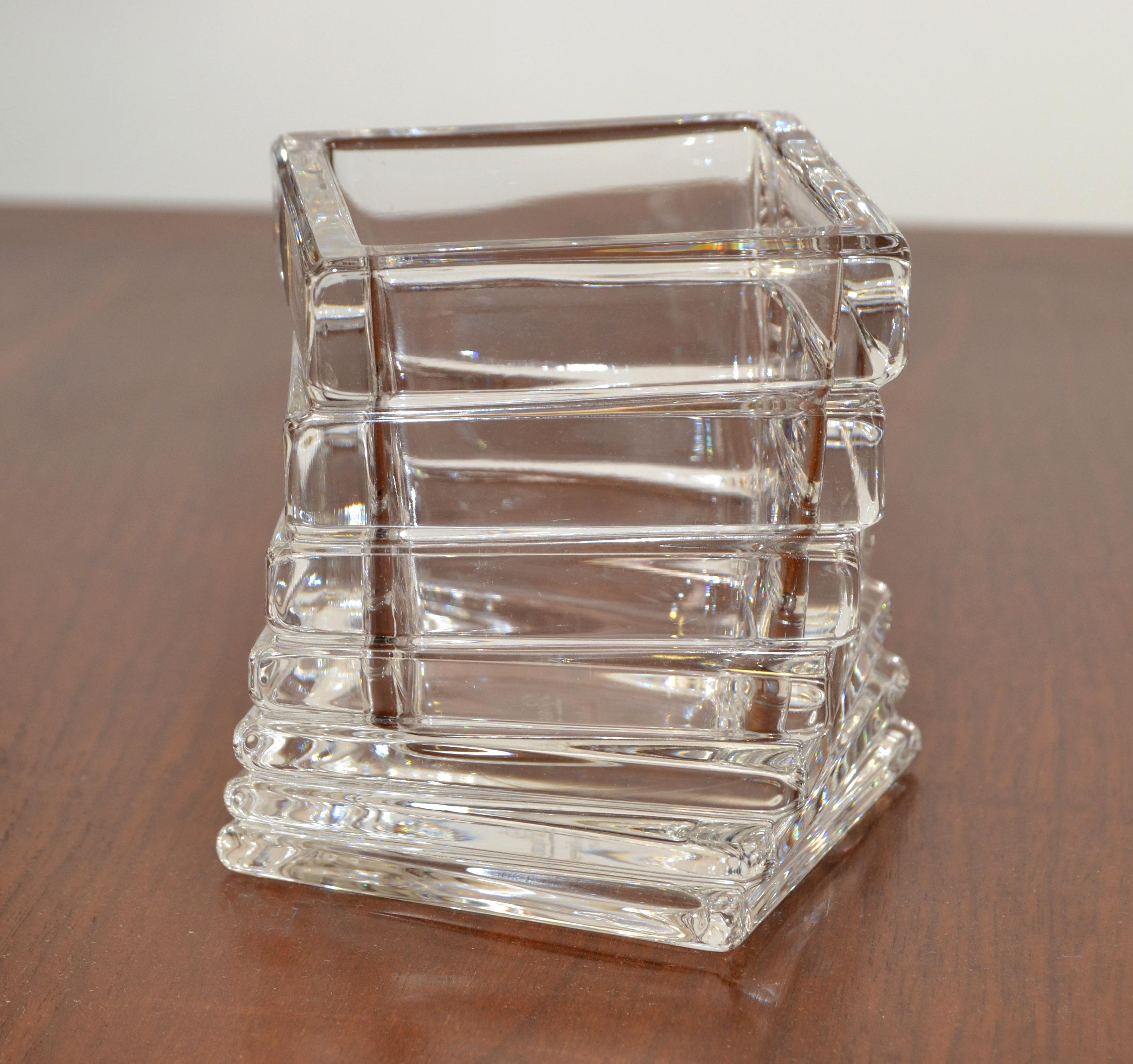 Classic Rosenthal Turnus 24 % Lead Crystal Glass Vase Vessel Studio Line Germany For Sale 2
