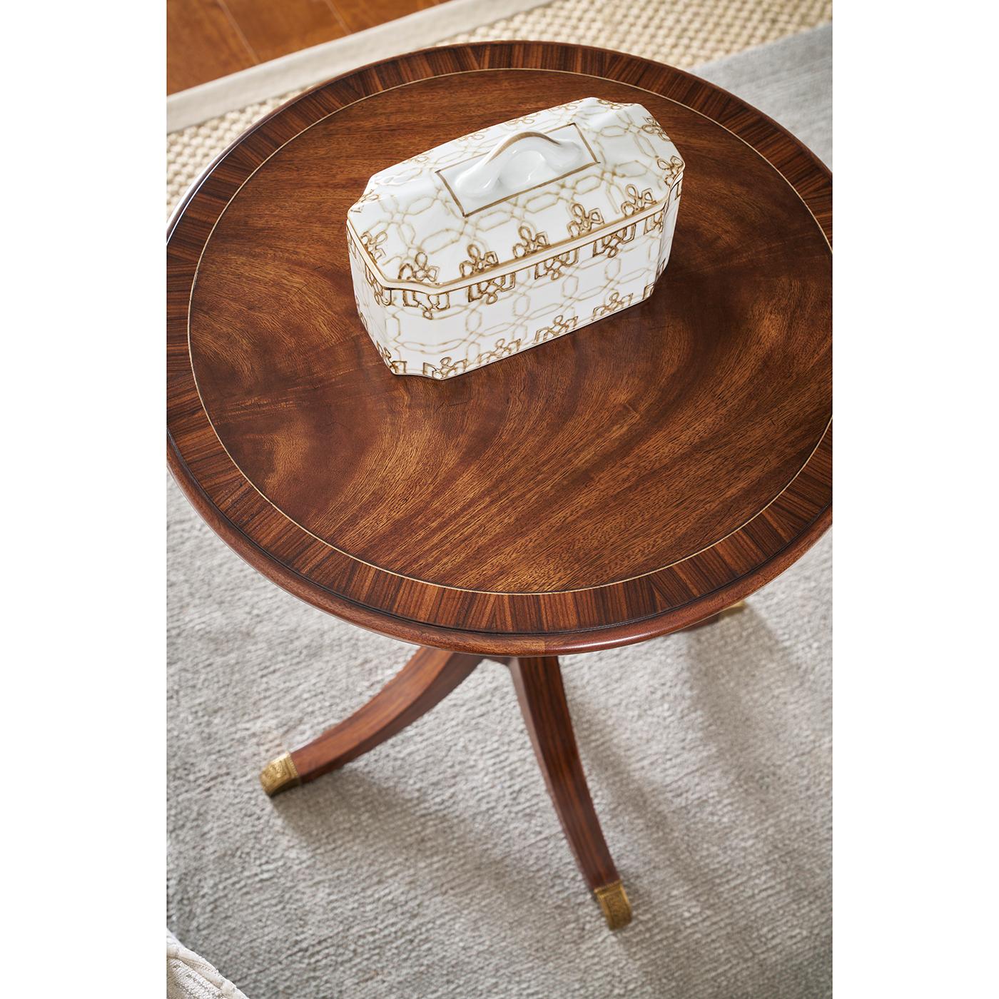 Brass Classic Round Accent Table For Sale