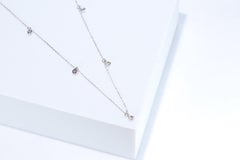 Classic Round-Cut White Diamond 14k White Gold Necklace