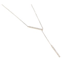 Classic Round-Cut White Diamond 14k Yellow Gold Necklace