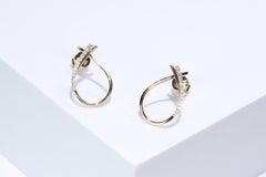 Klassischer Ohrstecker aus 14 Karat Gelbgold mit weißen Diamanten im Rundschliff