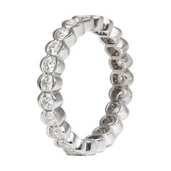 Classic Round Diamond 1.71 ct 18k White Gold Eternity Ring Size 54