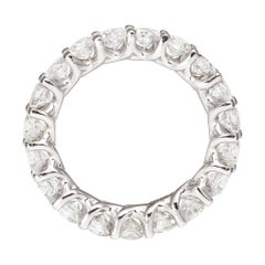 Classic Round Diamond 3.87 ct 18k White Gold Eternity Ring Size 52