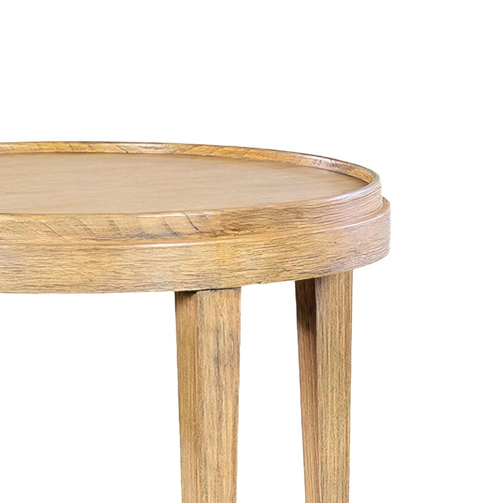 Vietnamese Classic Round End Table - Light Celtis For Sale