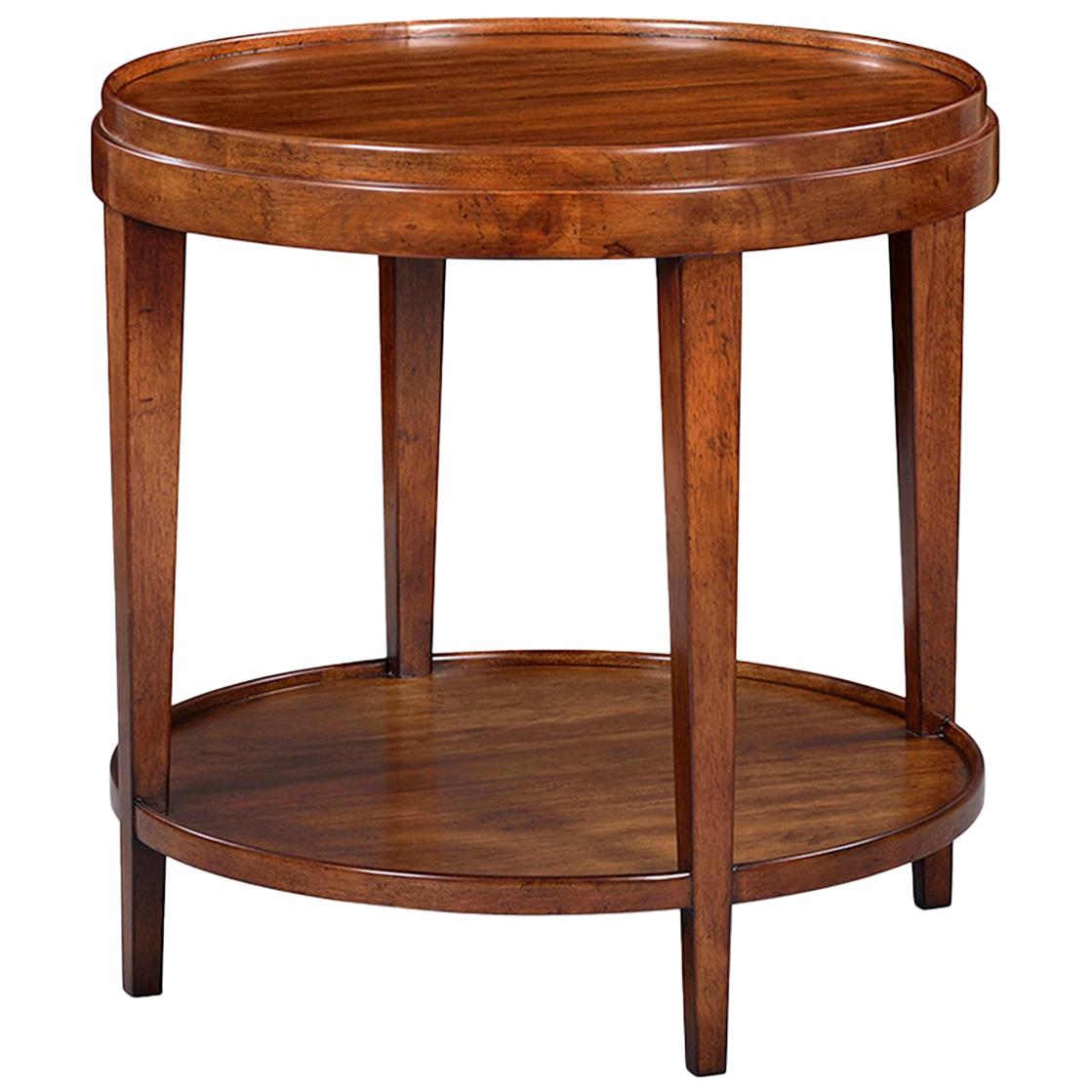 Classic Round End Table, Walnut