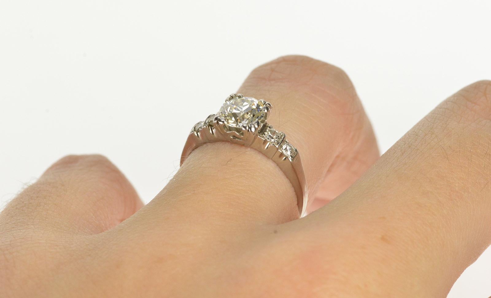 Classic Round European Cut Diamond Engagement Ring Damen