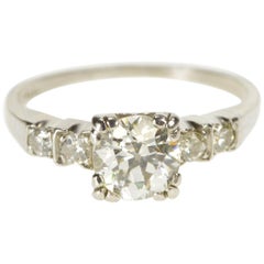 Antique Classic Round European Cut Diamond Engagement Ring