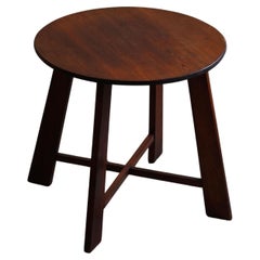 Classic Runder Beistelltisch aus Kiefer, Danish Modern, hergestellt in den 1940er Jahren