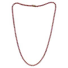 Classic Ruby 14K Yellow Gold Tennis Necklace
