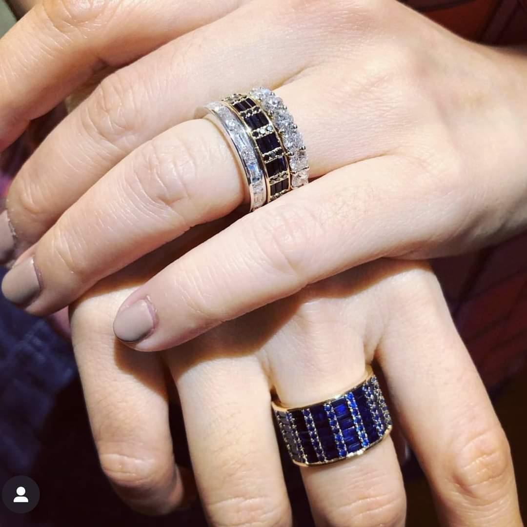 Classic Ruby Cigar Band 3 Ring in 18K White Gold Settings In New Condition For Sale In Bangkok, 10