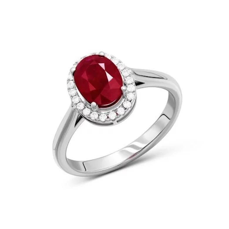 Classic Ruby Diamond 18K Gold Ring for Her In New Condition For Sale In Genève, GE