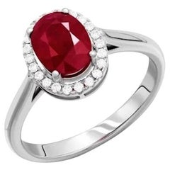 Classic Ruby Diamond 18K Gold Ring for Her