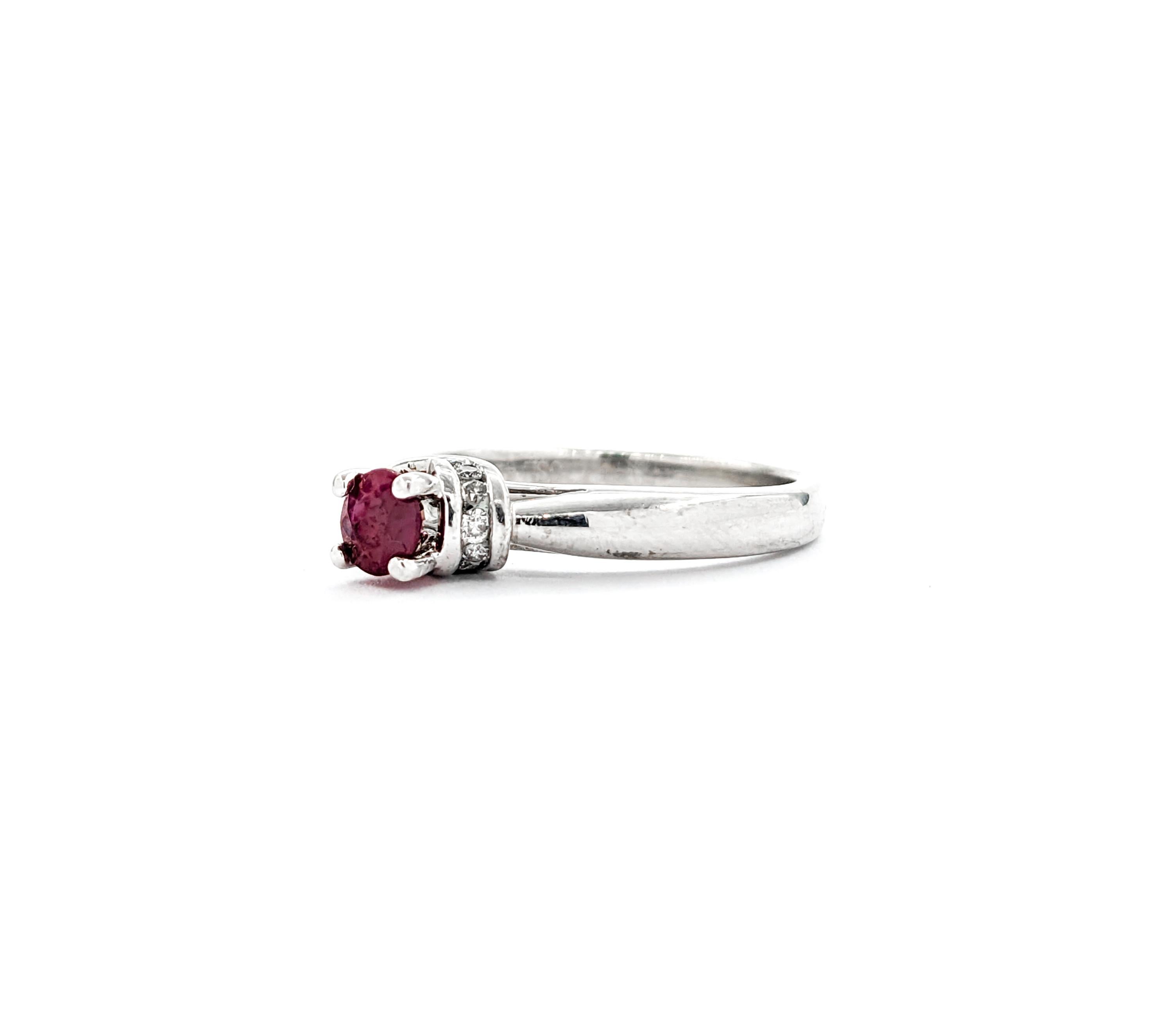 Classic Ruby & Diamond Ring For Sale 4