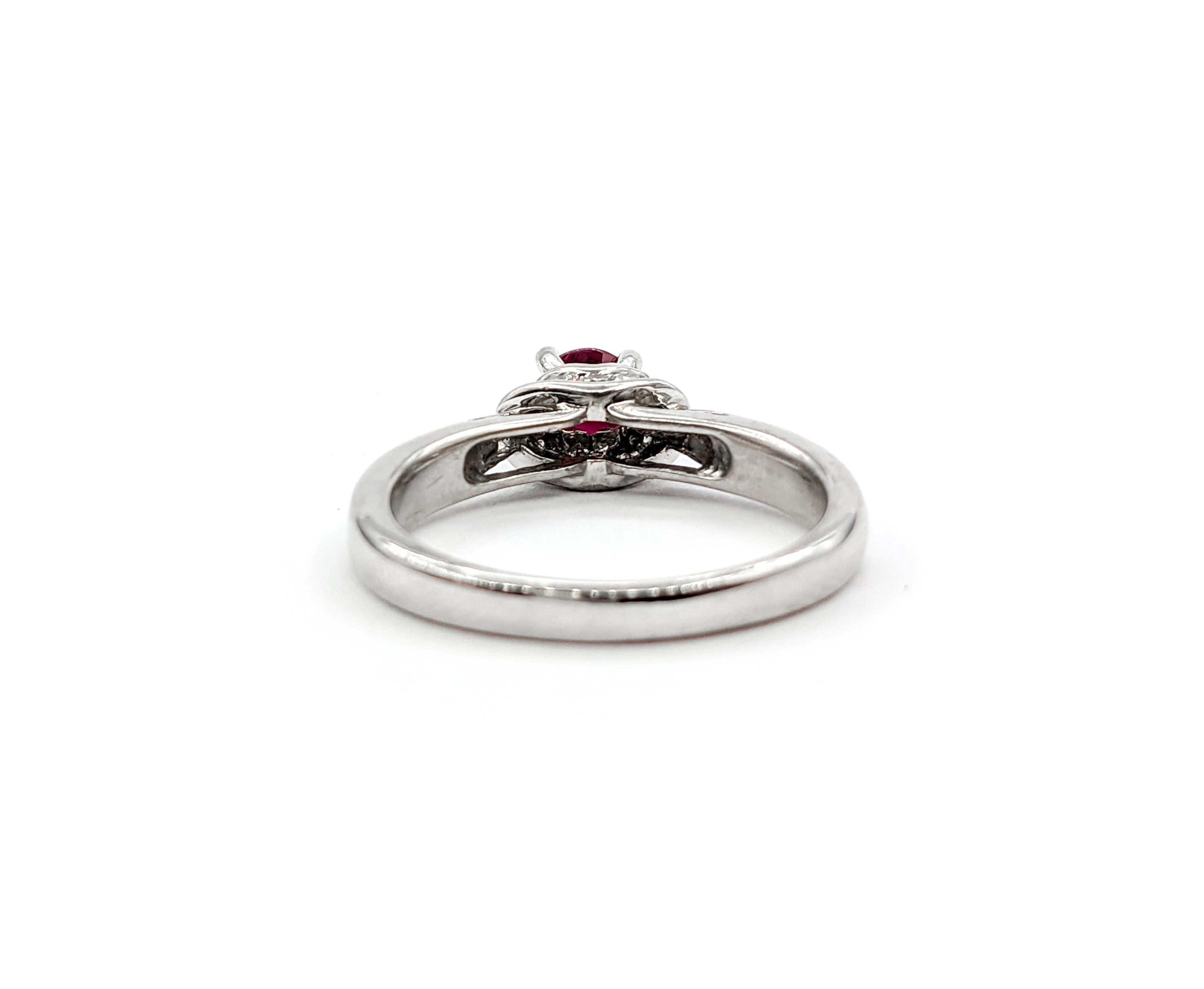 Classic Ruby & Diamond Ring For Sale 2