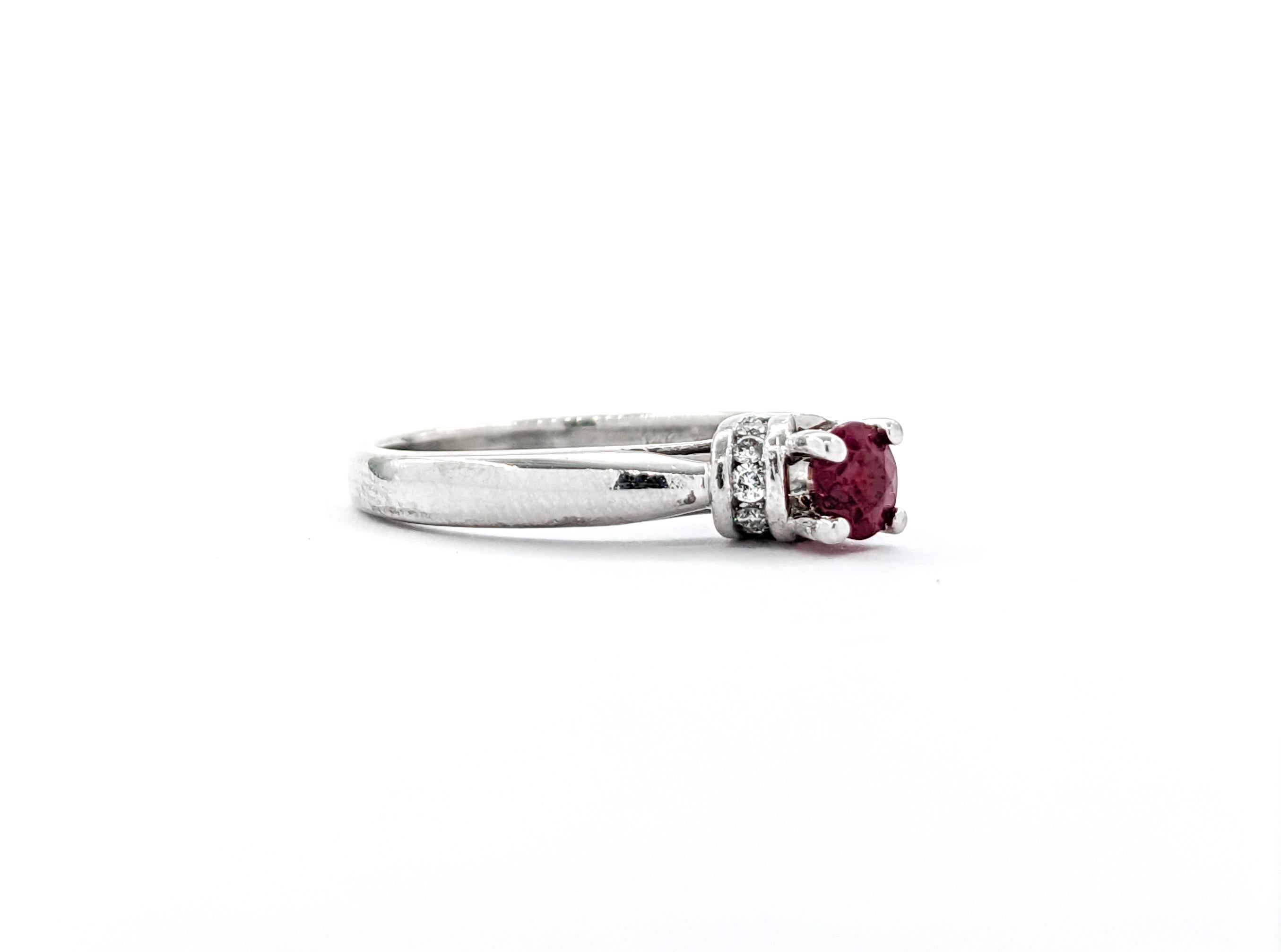 Classic Ruby & Diamond Ring For Sale 3