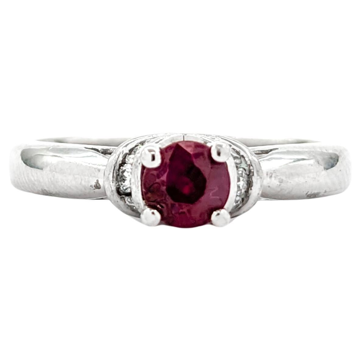 Classic Ruby & Diamond Ring For Sale
