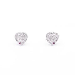 Classic Ruby Diamond White Gold Stud Earrings