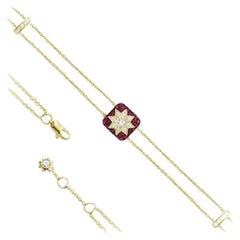 Classic Ruby Diamond Yellow 14k Gold Bracelet Lever-Back  pour elle
