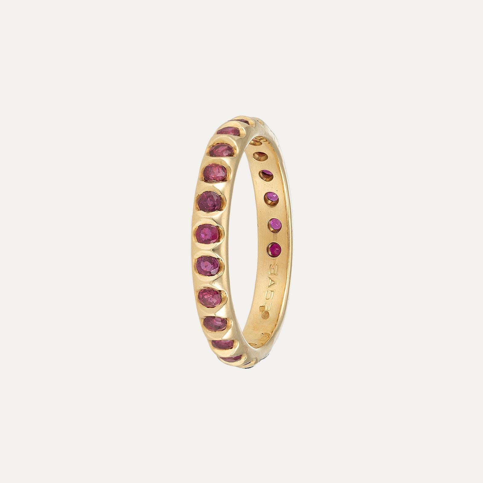 Ball Cut Classic Ruby Gold Ring For Sale