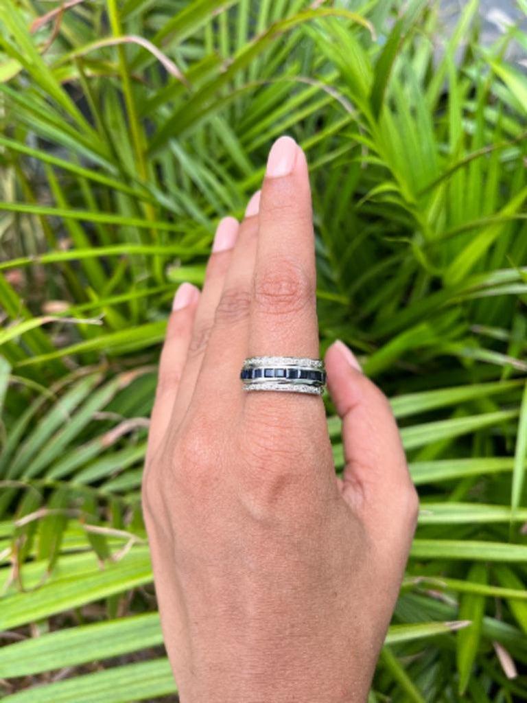 For Sale:  Classic Ruby Sapphire and Diamond Magic Ring for Her 925 Sterling Silver 6